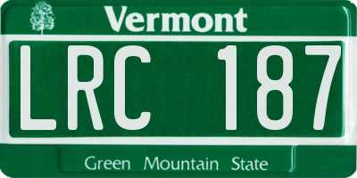 VT license plate LRC187