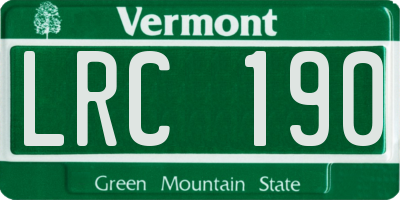 VT license plate LRC190