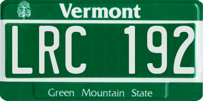 VT license plate LRC192