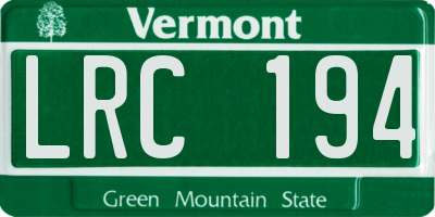 VT license plate LRC194