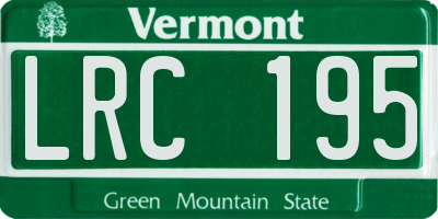 VT license plate LRC195