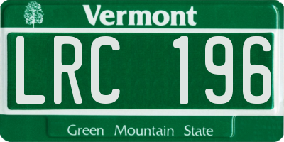 VT license plate LRC196