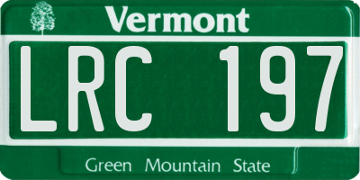 VT license plate LRC197