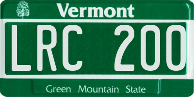 VT license plate LRC200