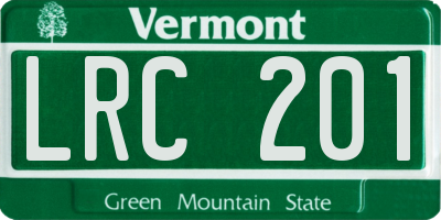 VT license plate LRC201
