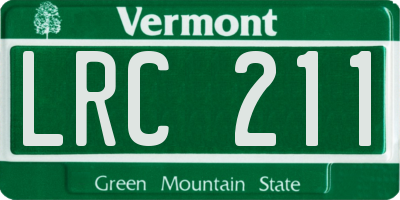 VT license plate LRC211