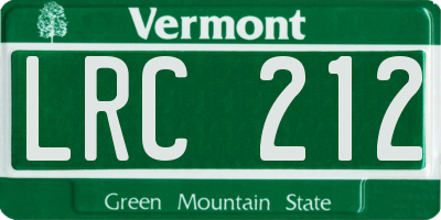 VT license plate LRC212