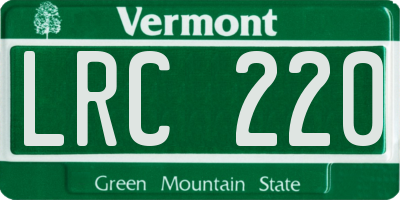 VT license plate LRC220