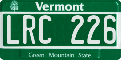 VT license plate LRC226