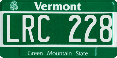 VT license plate LRC228