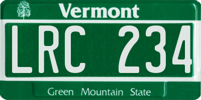 VT license plate LRC234