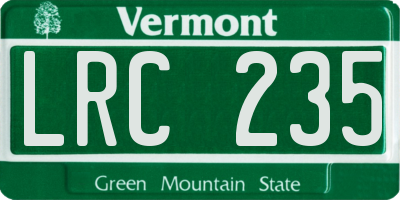 VT license plate LRC235