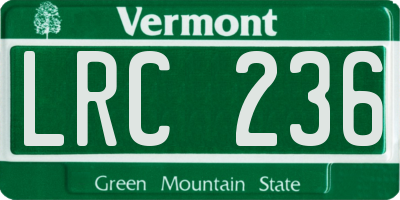VT license plate LRC236