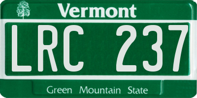 VT license plate LRC237