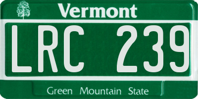 VT license plate LRC239