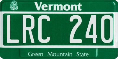 VT license plate LRC240