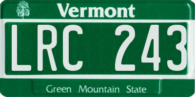 VT license plate LRC243