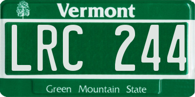 VT license plate LRC244