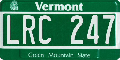 VT license plate LRC247