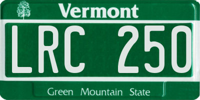 VT license plate LRC250