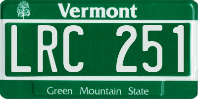 VT license plate LRC251