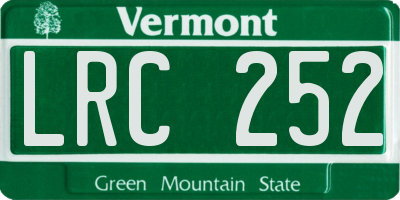 VT license plate LRC252