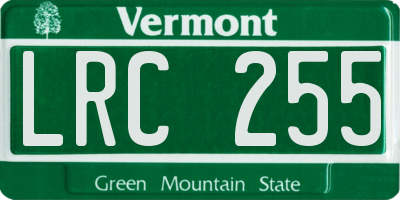 VT license plate LRC255