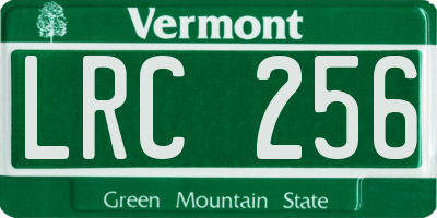 VT license plate LRC256