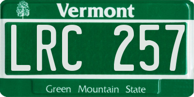 VT license plate LRC257