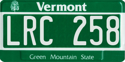 VT license plate LRC258