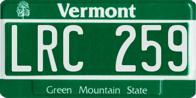 VT license plate LRC259
