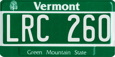 VT license plate LRC260