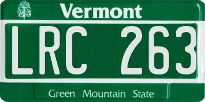VT license plate LRC263
