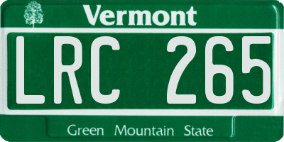 VT license plate LRC265