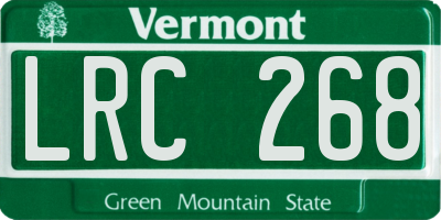 VT license plate LRC268