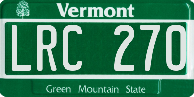 VT license plate LRC270