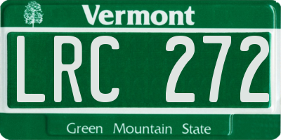 VT license plate LRC272