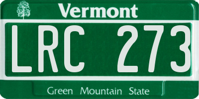 VT license plate LRC273