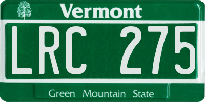 VT license plate LRC275