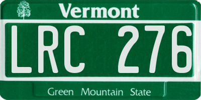 VT license plate LRC276