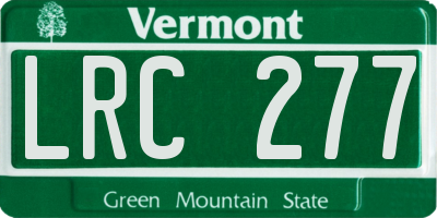 VT license plate LRC277