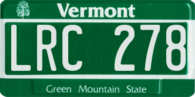 VT license plate LRC278