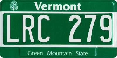 VT license plate LRC279