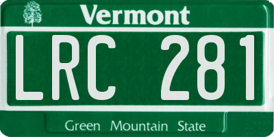VT license plate LRC281