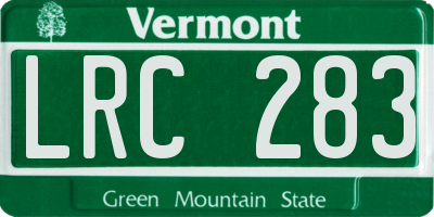 VT license plate LRC283