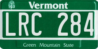 VT license plate LRC284