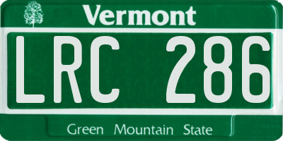 VT license plate LRC286