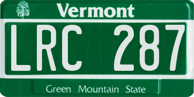 VT license plate LRC287