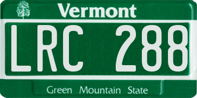 VT license plate LRC288
