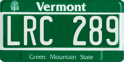 VT license plate LRC289